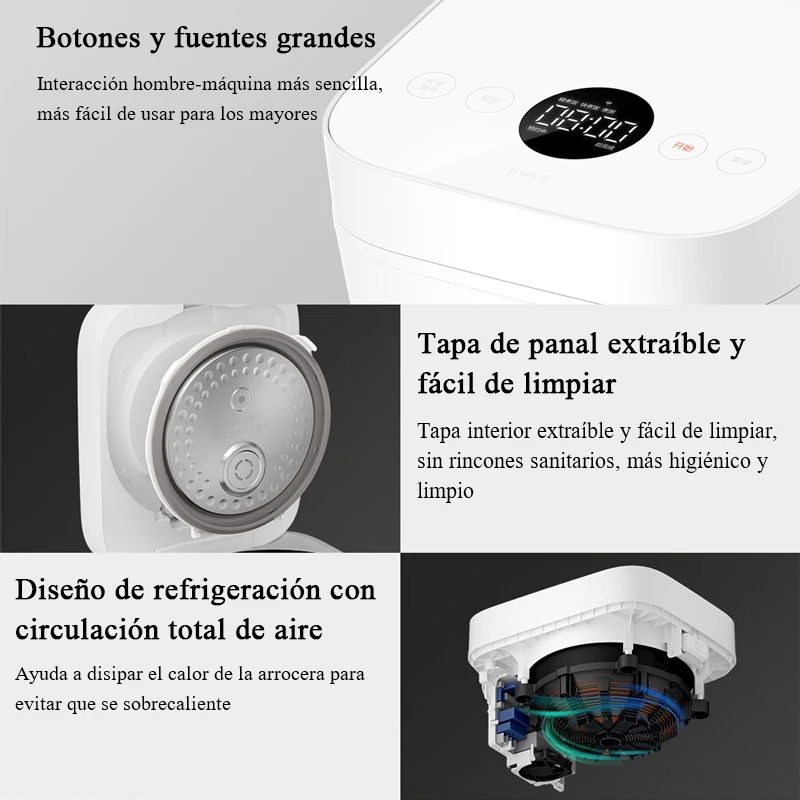 Xiaomi Mijia – Intelligenter elektrischer Reiskocher, multifunktional, 3 l, mit App, NFC-Funktion, IH-Heizung, nicht klebend