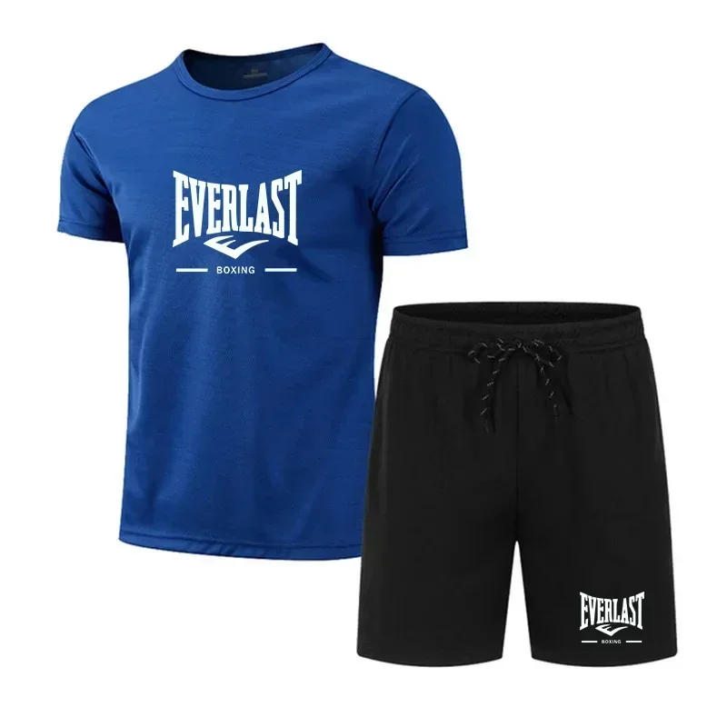 EVERLAST, ropa deportiva transpirable para correr para hombre, conjunto de dos piezas, conjunto de marca de fitness para lazer de