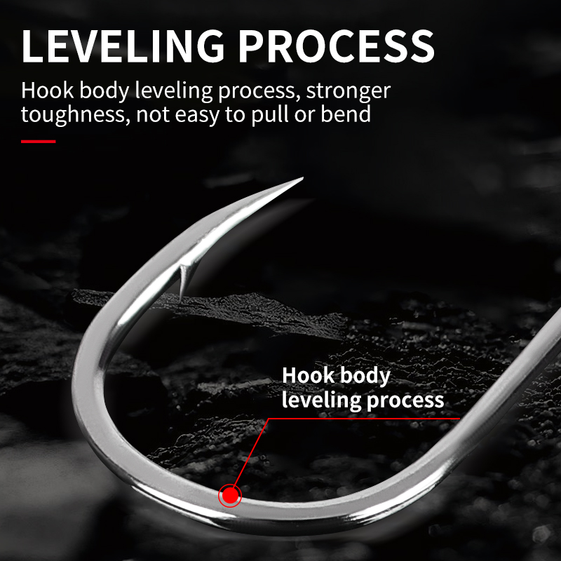 100개/상자 # 3~ # 12개의 고탄소강 후크, 스포츠 서클 실버 낚시 후크