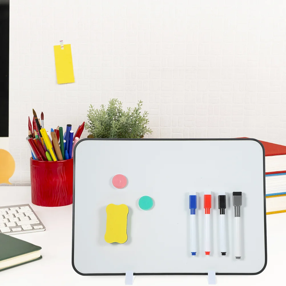 1 set A4 Portable Whiteboard Set Dry Erase Board Office Writing Drawing Board Child Teaching Board Marker Bulletin Board Desktop