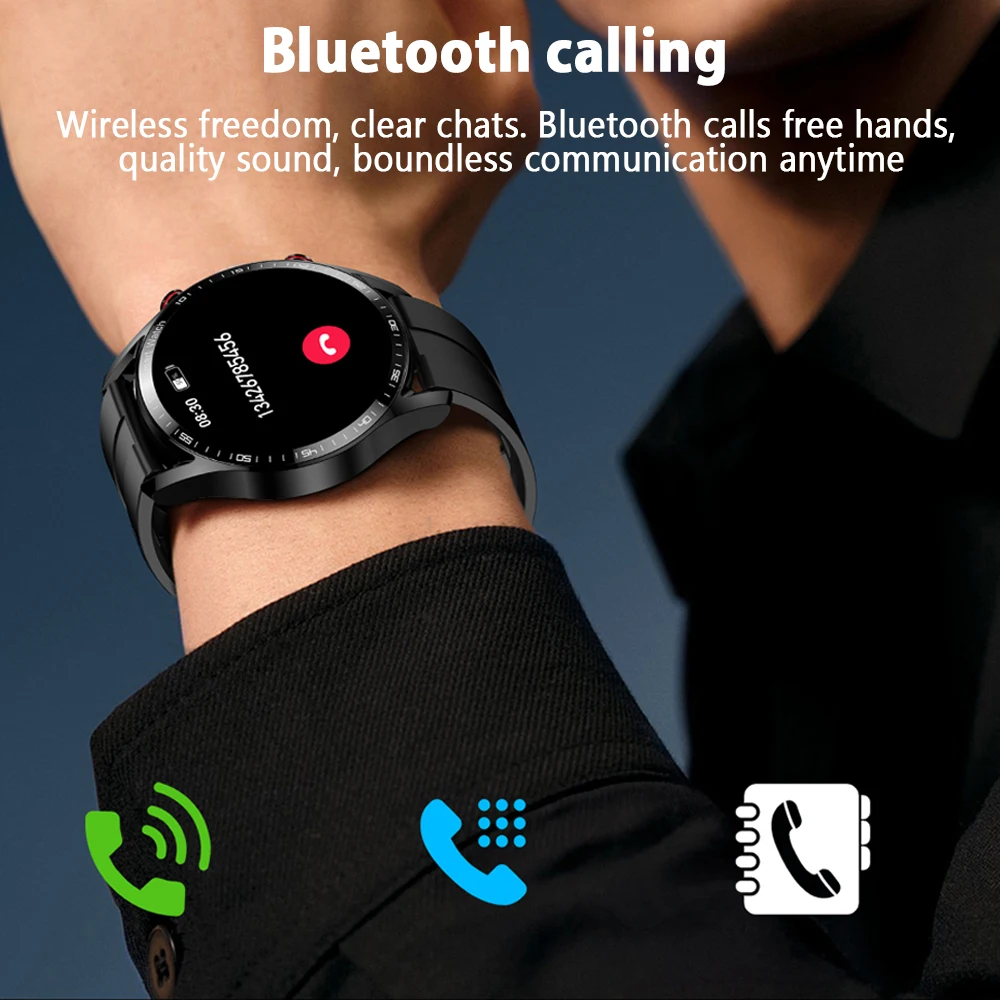 ChiBear Novo 1.53 polegadas Bluetooth Chamada Relógio Inteligente Homens Modo Multi-Sport Freqüência Cardíaca Monitoramento de Saúde À Prova D 'Água Negócios Smartwatch