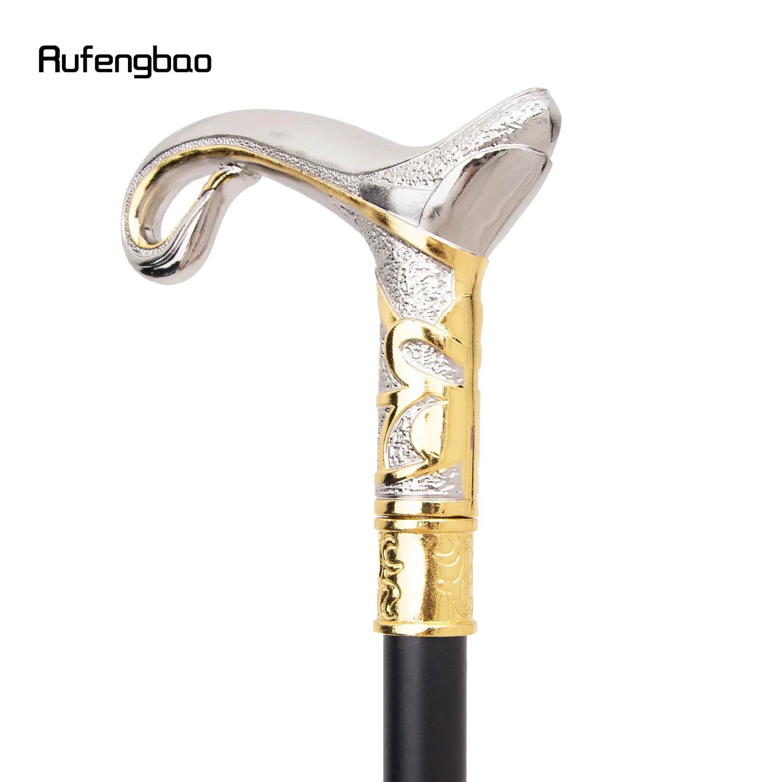 สีขาวทองหรูหรา Curve Line ประเภทเดิน Stick ซ่อนแผ่นป้องกันตัวเองแฟชั่น Cane แผ่นคอสเพลย์ Crosier Stick 92 ซม