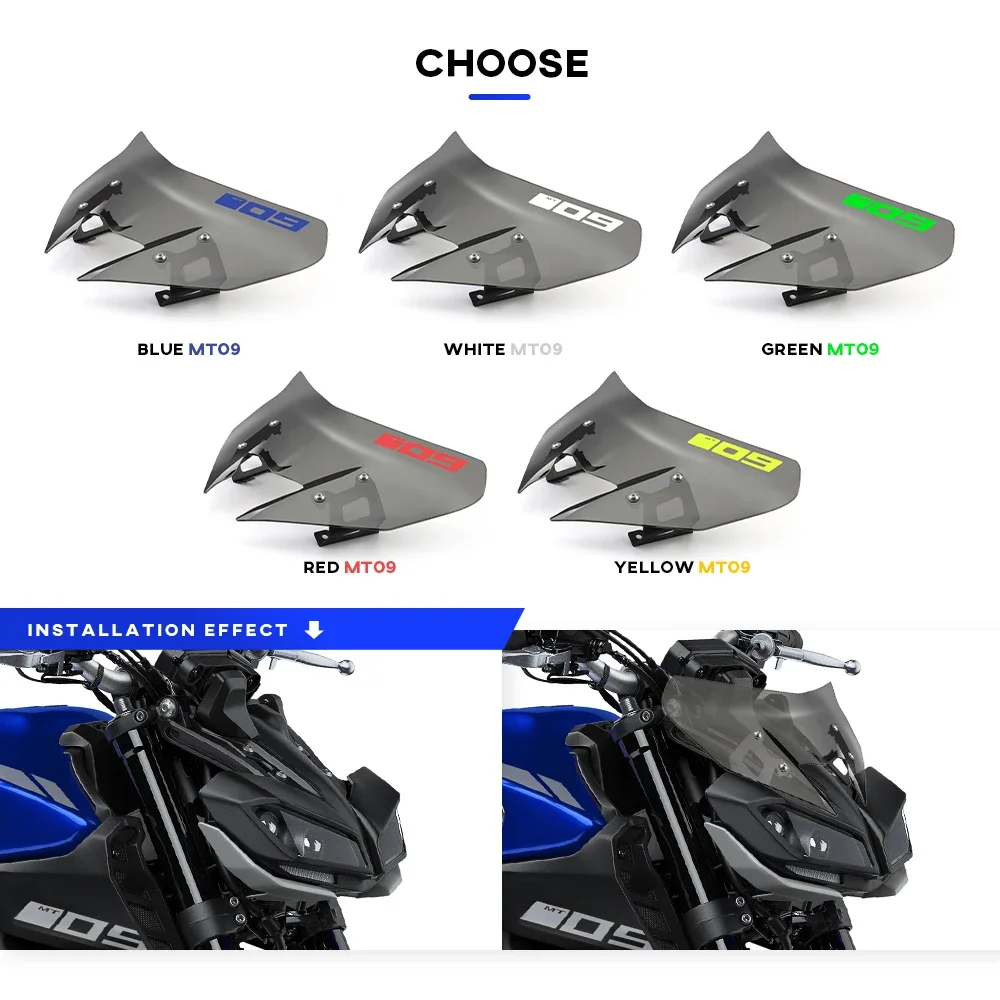 Kính Chắn Gió Dành Cho Xe YAMAHA MT-09/SP FZ-09 2017-2020 18 19 Kính Chắn Gió Pare-Brise Xe Máy Chắn Gió MT-09SP MT09 FZ09 MT FZ 09