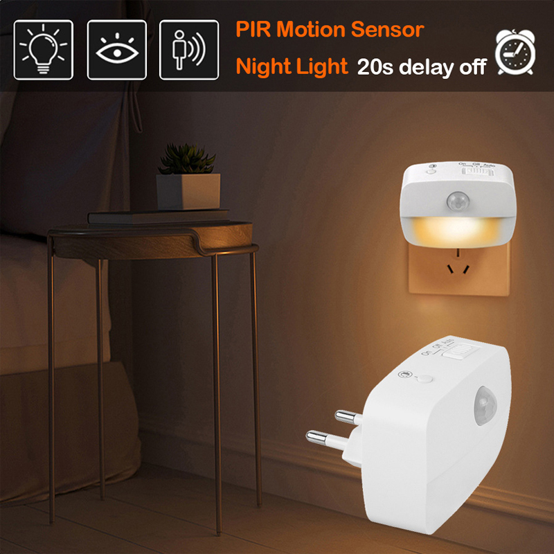 Luce notturna a LED Spina europea con sensore di movimento intelligente Lampada da parete 220V per corridoio domestico WC Corridoio Scala Cucina Camera da letto Lampada da notte