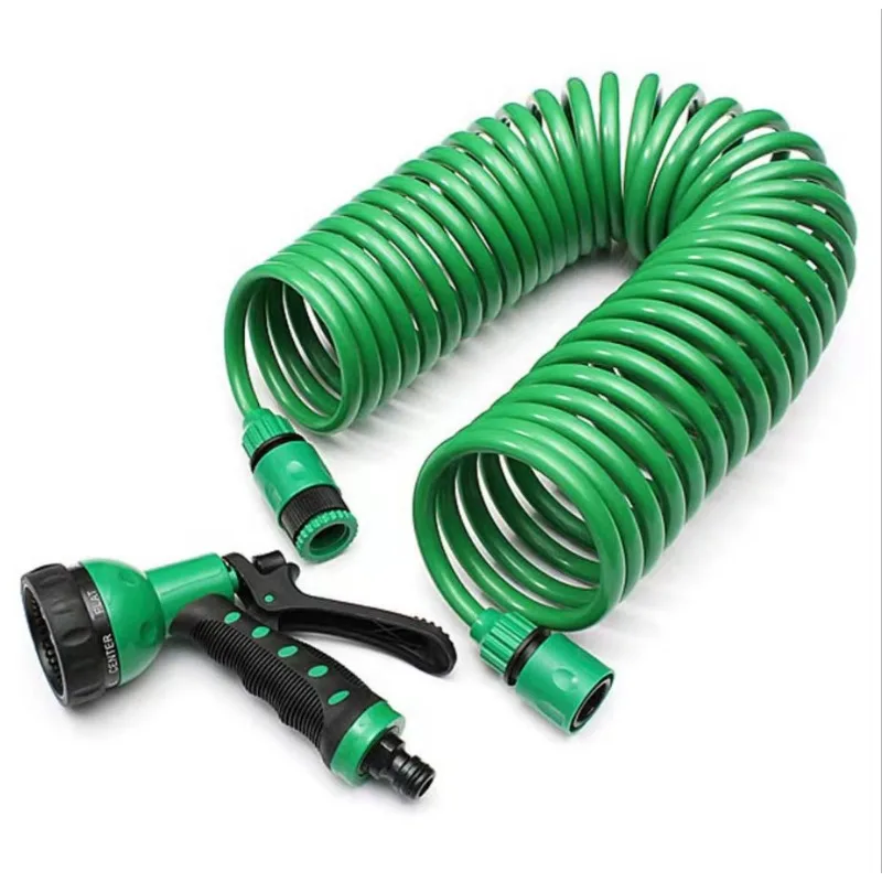 Tubo flessibile da giardino con bobina in EVA Tubo flessibile per acqua da giardino con riavvolgimento a molla con connettore da 3/4" con spruzzatore a 7 funzioni per il lavaggio dell'auto da bagno degli animali domestici