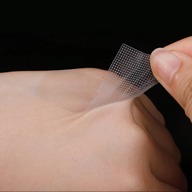 4.5m/rolo remendos de cura tiras de feridas grade respirável fita transparente curvada pe curativo emplastros adesivos ataduras