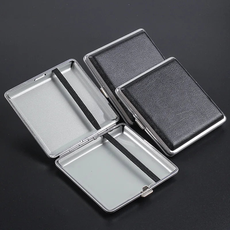 Estuches para cigarrillos de cuero con doble apertura, soporte para caja para 20 palos, estuche para cigarrillos, contenedor, cajas para cigarrillos de tabaco