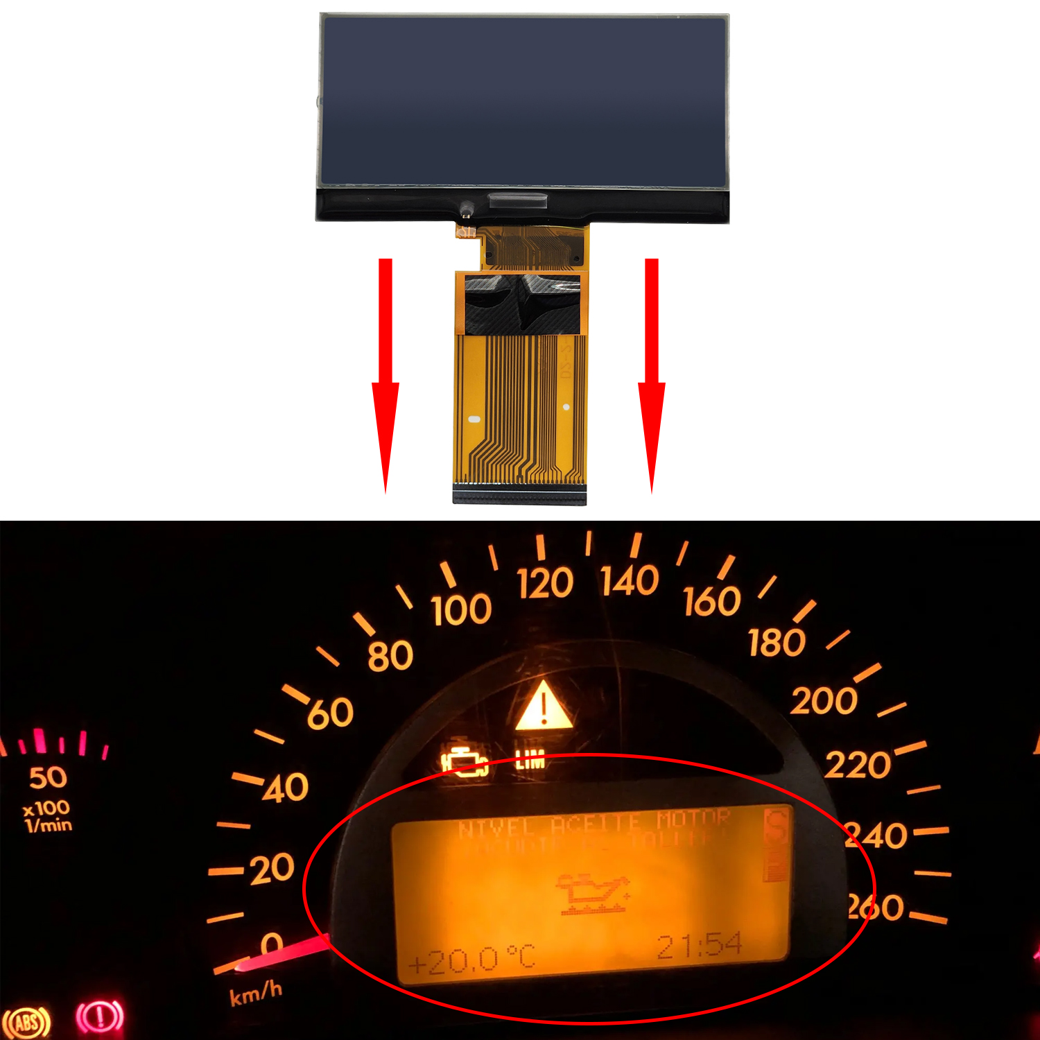 Ремонт пикселей ЖК-дисплея для Benz W203 C-Class/W463 G-Class, обслуживание приборной панели Mercedes