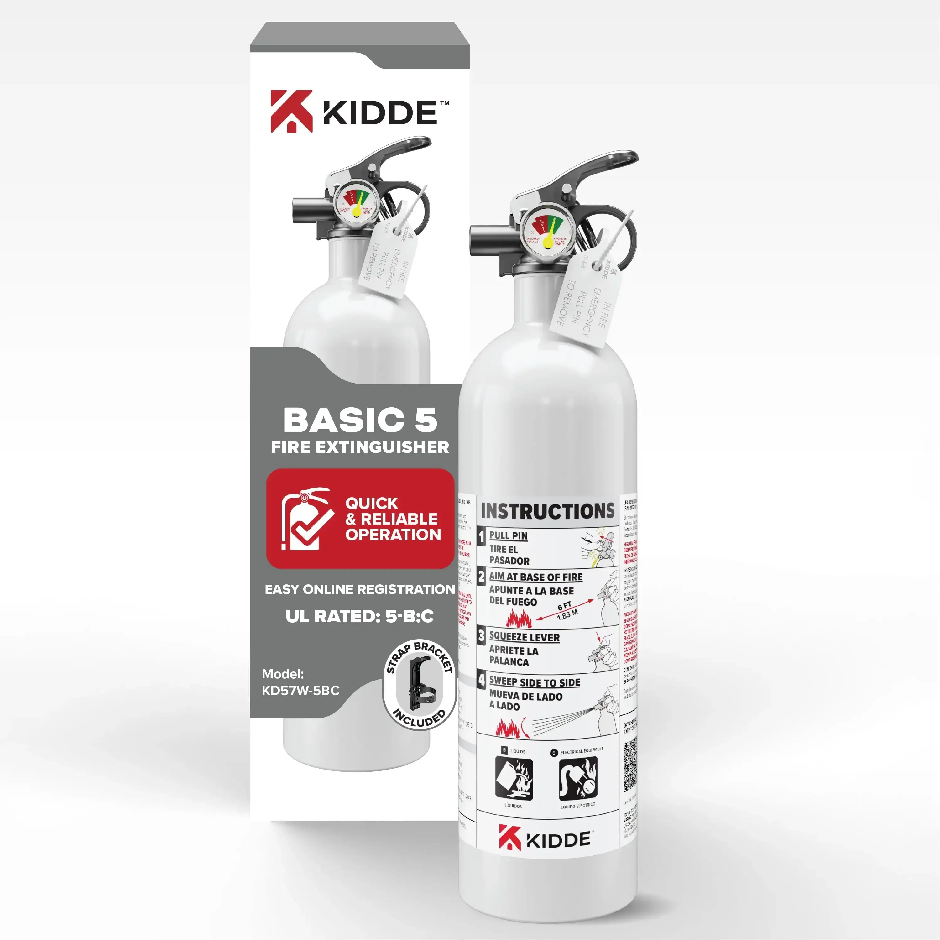 Fire Extinguisher for Vehicles, Cars, Single Use 5BC,All-metal construction,Fast and powerful