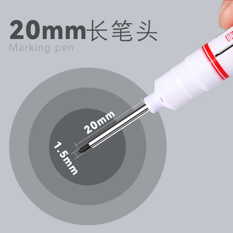 6 ชิ้น/เซ็ต 20 มม.หลุมลึกยาว Nib เครื่องหมายสําหรับโลหะ Perforating ปากกากันน้ําห้องน้ําไม้ตกแต่งอเนกประสงค์