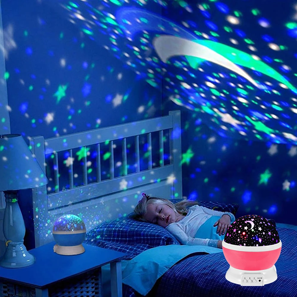 Starry โปรเจคเตอร์ Night Light หมุน Moon Galaxy โคมไฟบ้านห้องนอนเด็กโคมไฟตกแต่งคริสต์มาสไฟสําหรับของขวัญเด็ก