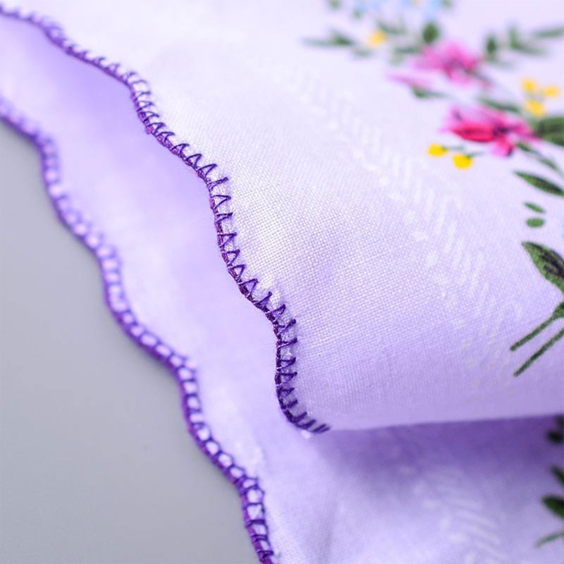 3 PCS Cotton Women Hankies Embroidered Lace Flower Hanky for Bride Mother