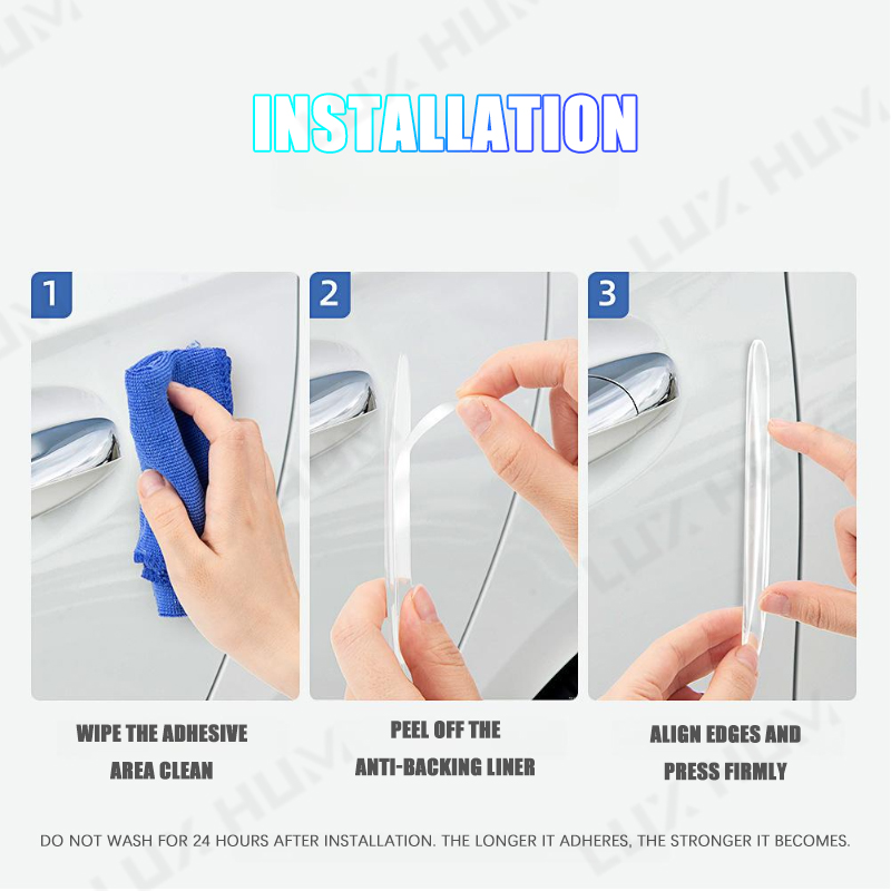 4Pcs Auto Tür Rand Schutz Flexible PVC Seite Tür Schutz Wasserdicht Selbstklebende Anti-Kollision Schutz Streifen Universal