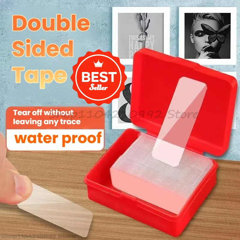 Reusable Double Sided Adhesive Tape Strong Adhesion Wall Sticker Sticky Balloon Traceless Poster Clear Nano Home Improvement