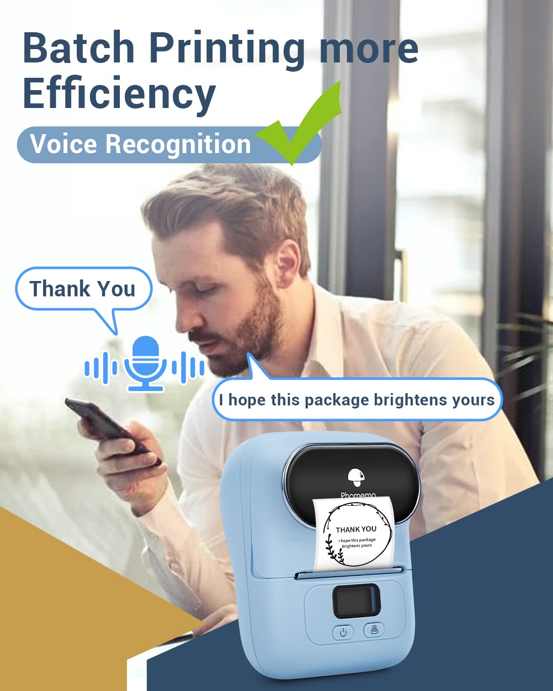 Phomemo M110 Thermal Wireless Label Printer Sticker Mini Printer Barcode Bluetooth Label Maker Price Tag Printers Free APP