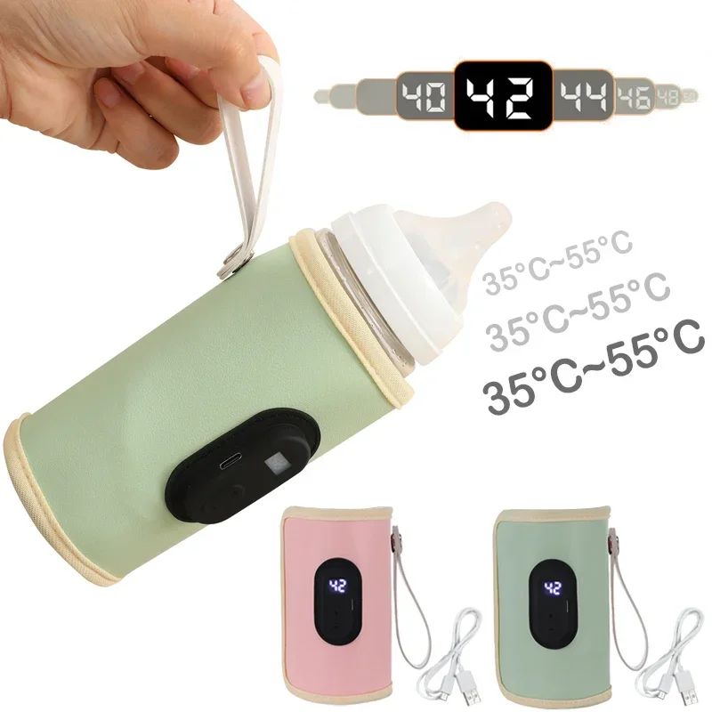 USB 哺乳瓶 PU サーマルバッグ旅行ベビーカー断熱哺乳瓶ヒーター新生児ポータブル給餌ウォーマー