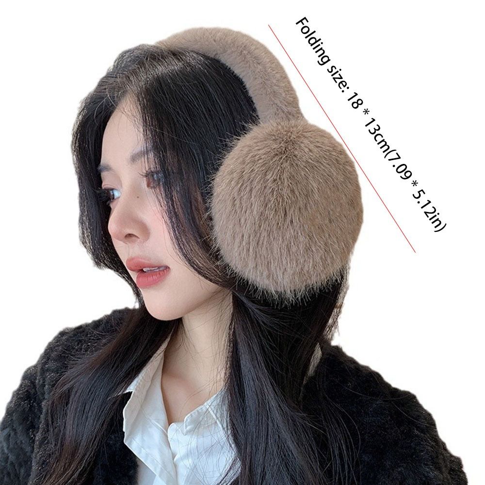 Cute Ear Cap Imitation Fur Plush Earmuffs Solid Color Folding Winter Earmuffs Keep Warmer Earflap Foldable Ear Cover Girl