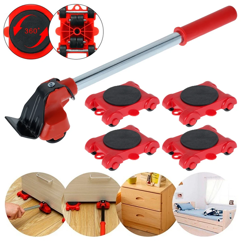 Novo conjunto de levantador e mover de móveis resistentes, ideal para máquina de lavar, geladeira, transporte de móveis, auxílio para levantar e mover