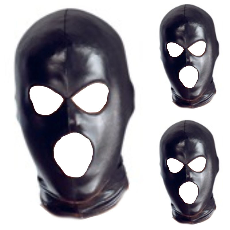 Cosplay traje de palco wetlook capuz cabeça máscara látex pirata chapelaria cabeça 3 buracos capa máscara facial para cs jogo halloween carnaval