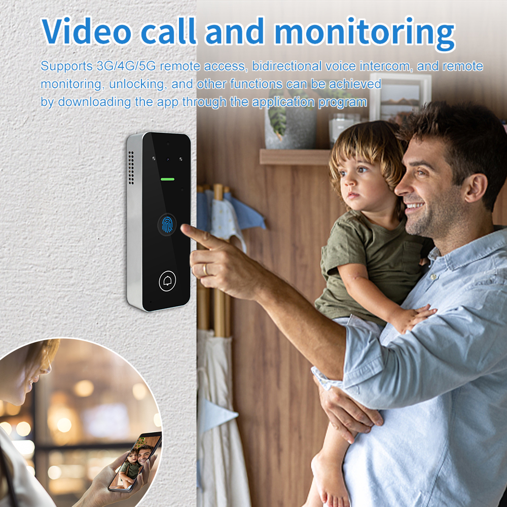 Videoportero Wifi para hogar, videoportero de 1080P, cámara biométrica con huella dactilar, sistema de Control de acceso, apartamento, Tuya Smart Life IP65