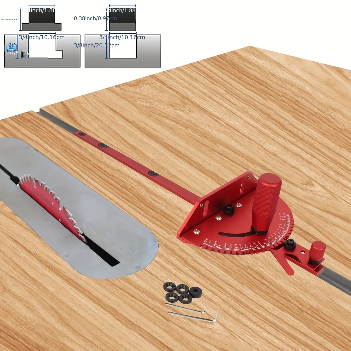 1 Set Miter Gauge and 400MM Aluminium Profile Fence With Track Stop Sawing Assembly Angle Ruler for Table Saw Router Table Woodw
