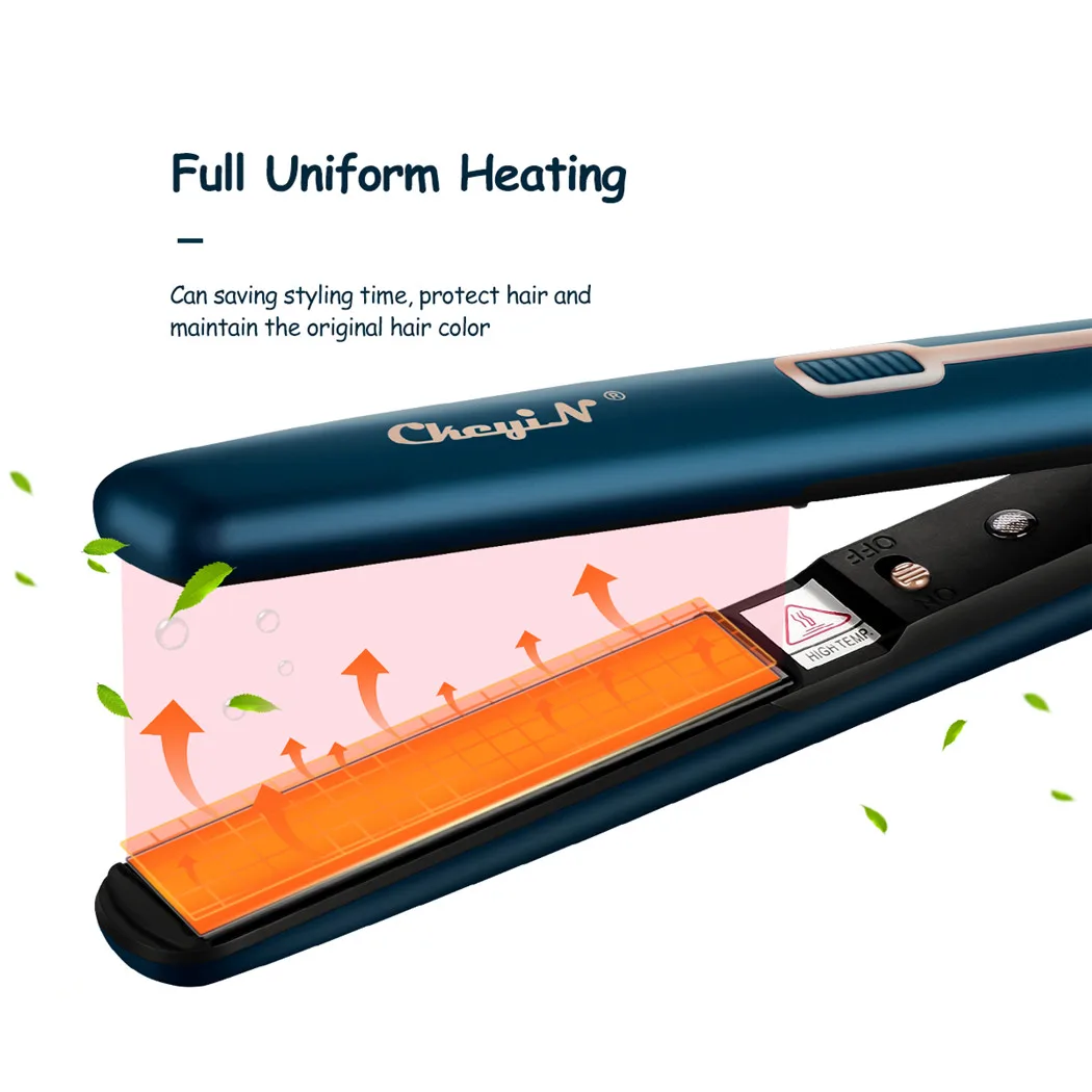 CkeyiN Mini-Haarglätteisen, 2-in-1-Haarglätter und Lockenwickler, tragbares Glätteisen, konstante Temperatur