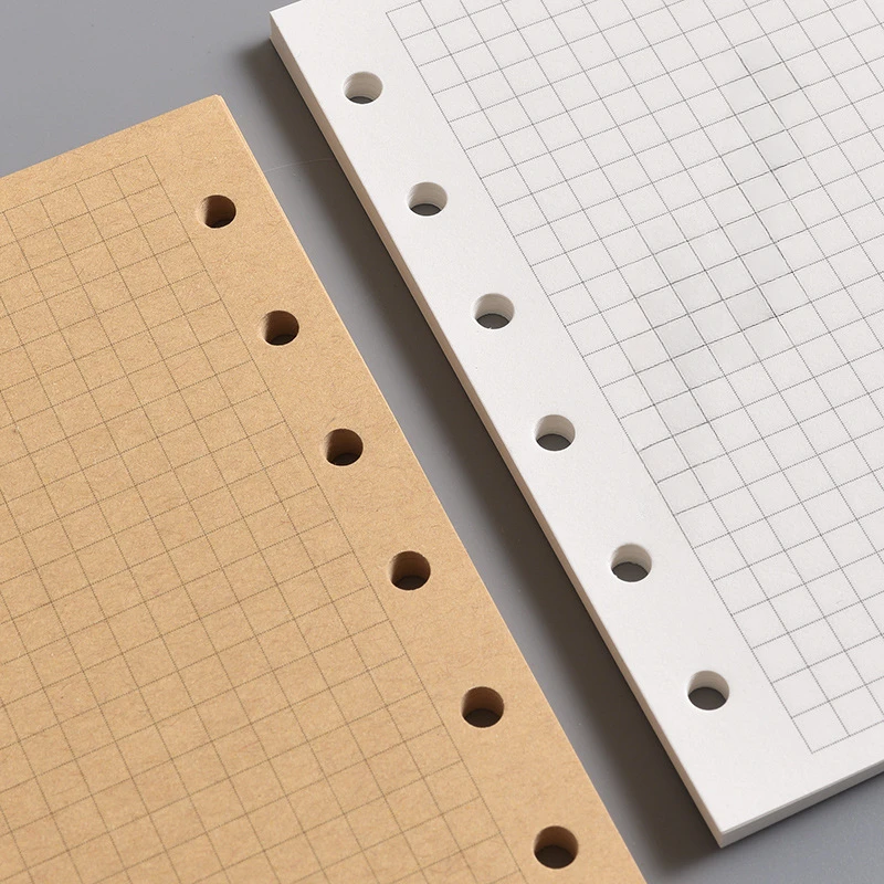 A7 Craft Loose Leaf Notebook Refill Spiral Binder Inner Page Grid Blank Line Diary Agenda PlannerSchool Stationery
