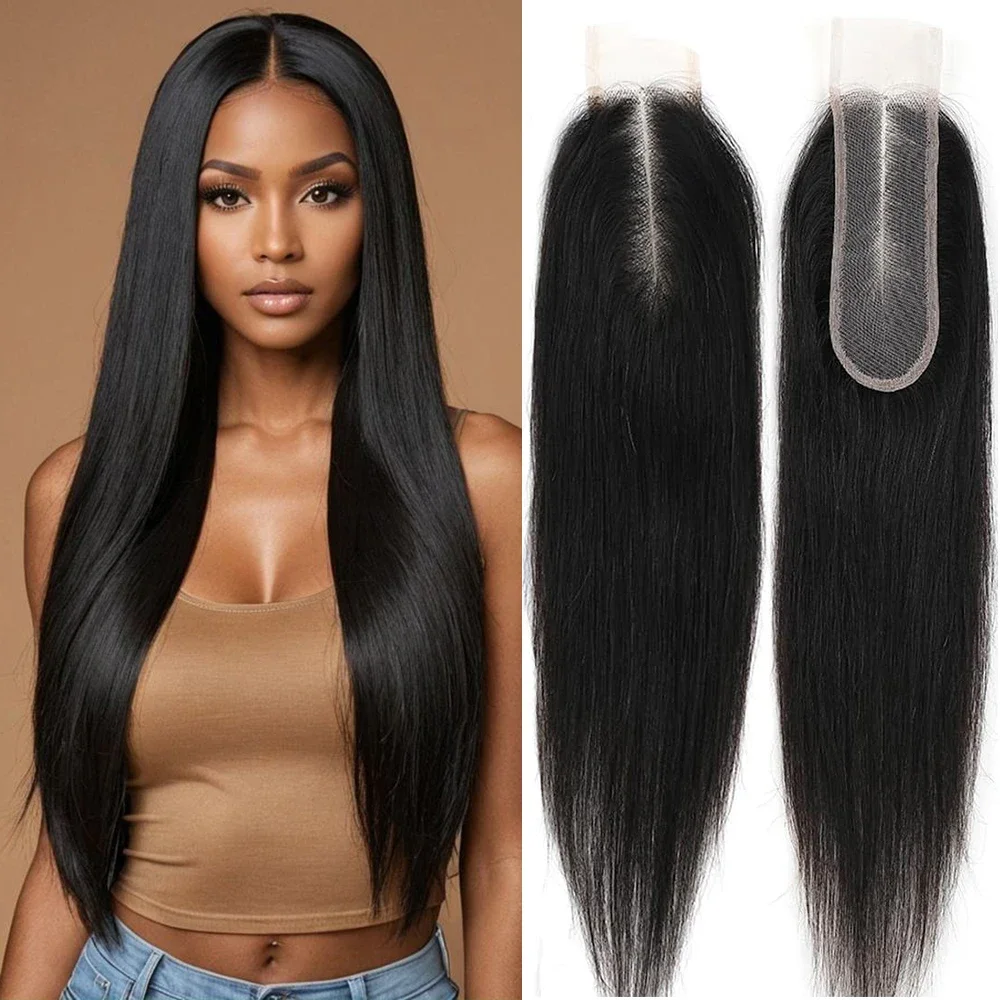 2x6 fechamento de renda cabelo humano peruano preplucked transparente kim fechamento de renda apenas 12-26 Polegada em linha reta e onda corporal
