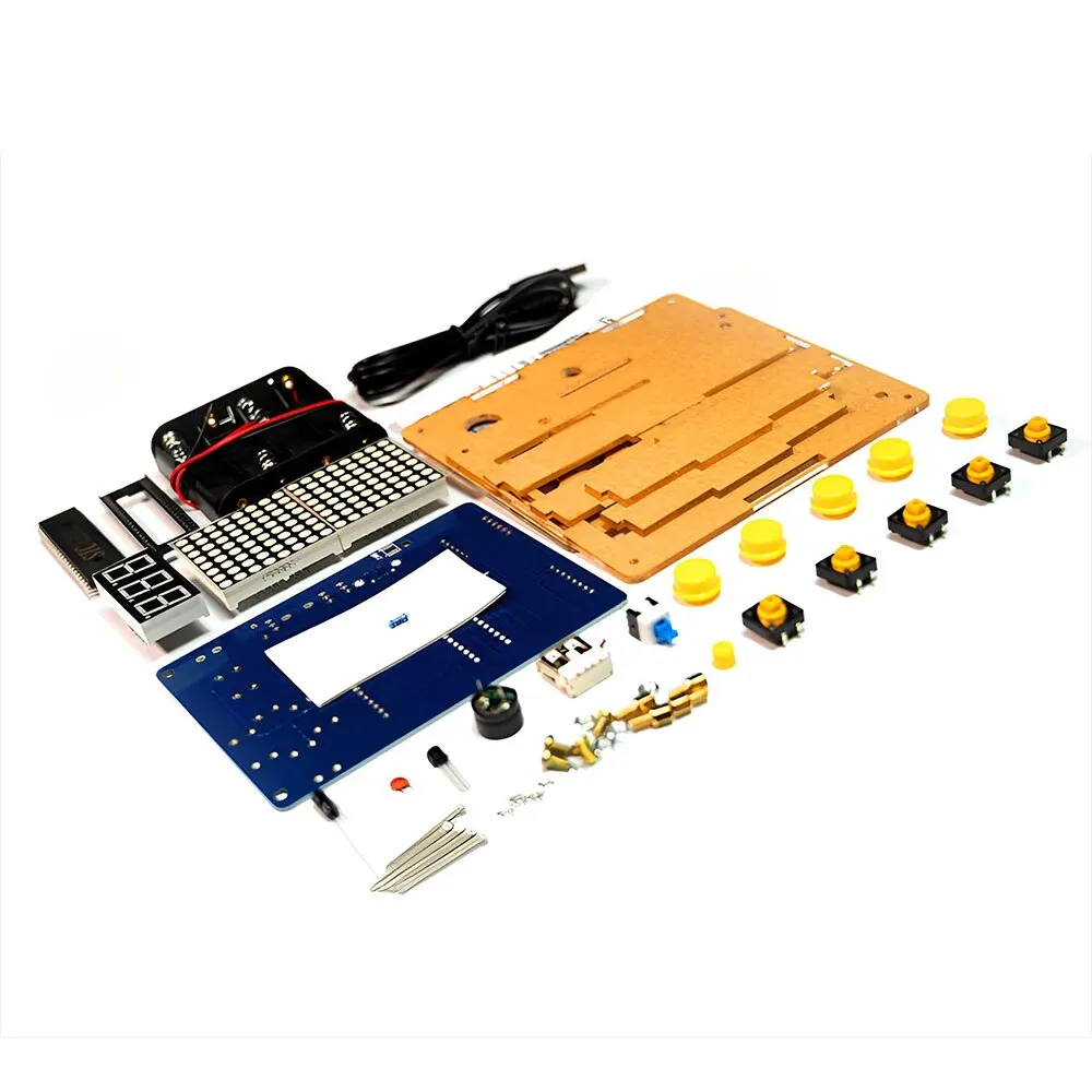 Kit de juego DIY, juego de traducción de soldadura electrónica clásica Retro, carreras de aviones de serpiente con estuche acrílico, Mini consola de juegos