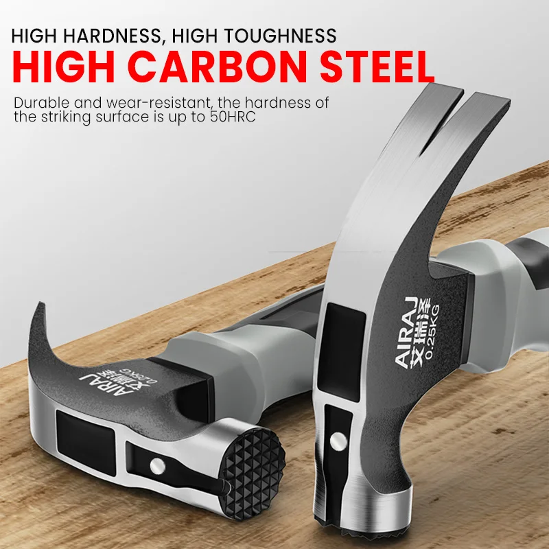 Professional Mini Claw Hammer - Multifunctional Anti-Slip & Shockproof Design with Magnetic Tip for Woodworking & DIY Projects