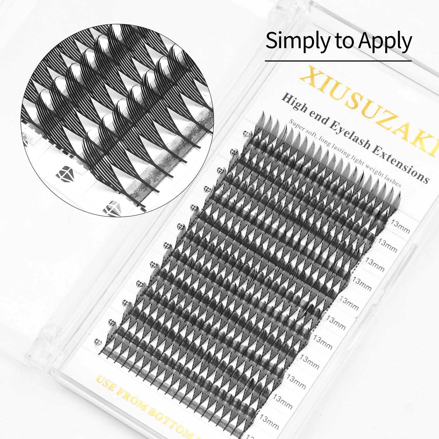 XIUSUZAKI Comic Spire Lashes Automatic Flowering Premade Fans Eyelashes Extensions Individual Volume False Lashes Makeup Tools