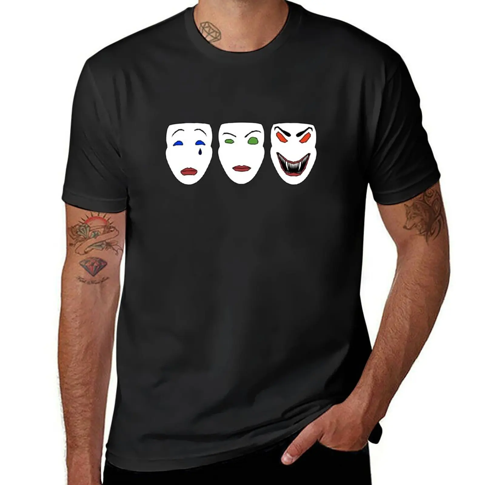 T-Shirt wajah Hexadecimal t-shirt hippie baju pria T-Shirt lucu atasan baju lucu Kaos Oblong pria vintage