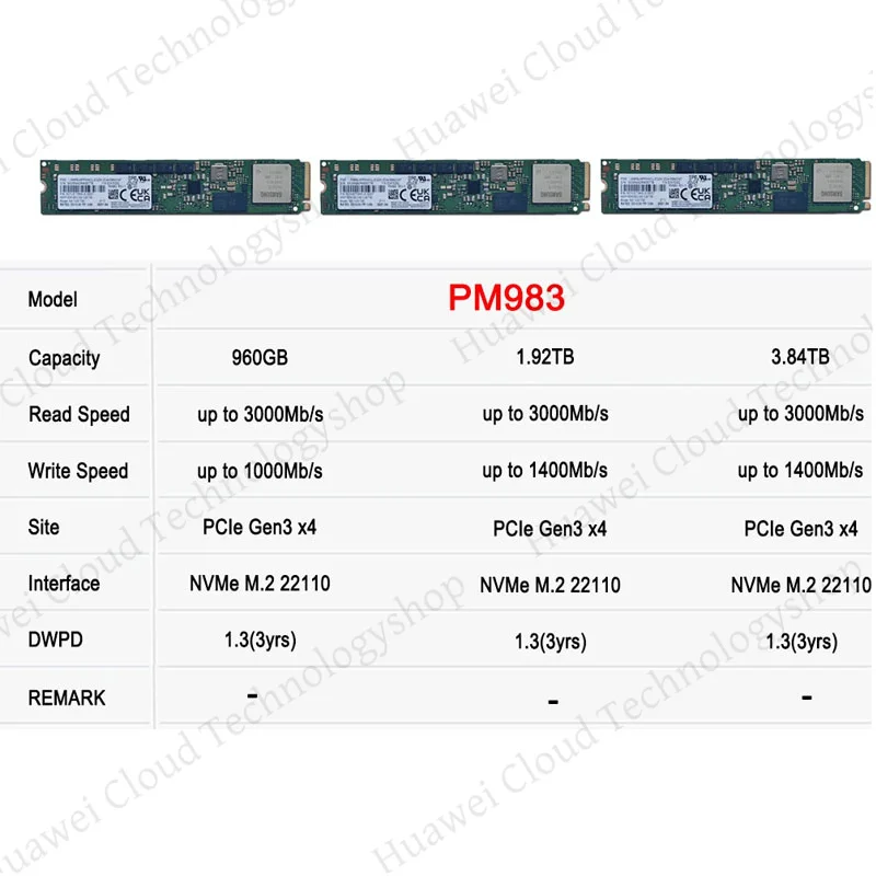 FOR Samsung PM983 1.92T 3.84T 960G PCIe Gen3 x4 M.2 interface 22110 NVME protocol original enterprise-level solid-state drive