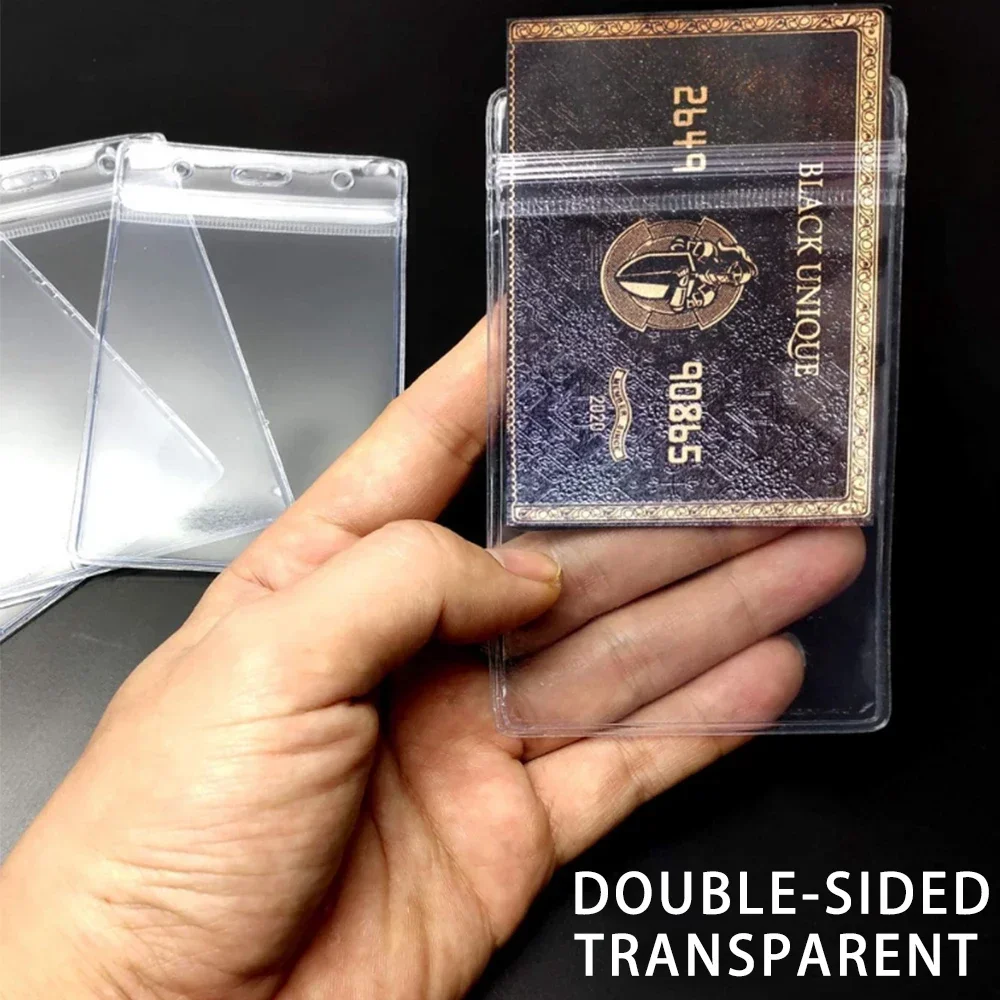 特大のIDカードホルダー,IDカードホルダー,透明,垂直,防水,保護,クレジットカード,保護ケース