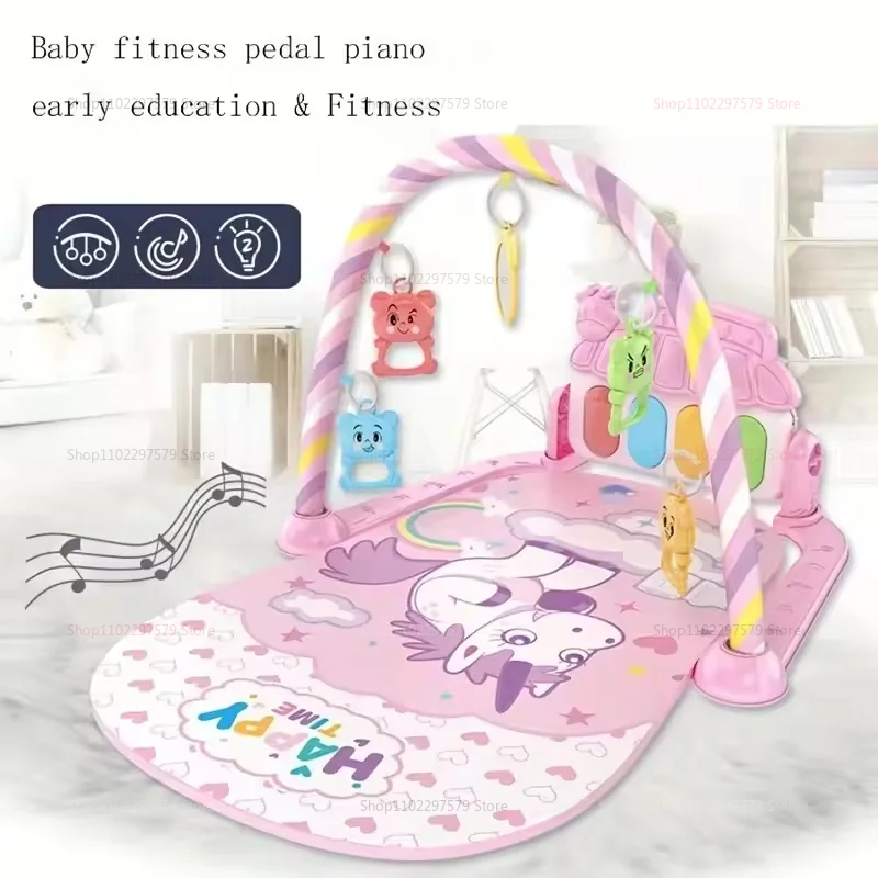 Atividade do bebê ginásio música jogar esteiras crianças rastejando quebra-cabeça tapete com teclado de piano brinquedos do bebê presentes desenvolvimento precoce jogar