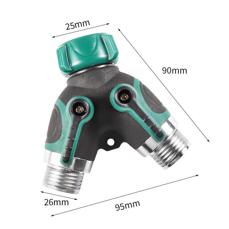 Y-Type Zinc Alloy Hose Splitter Double Way Joint One Split Two Faucet Diverter Garden Accessories Internal Thread Water-Diverter