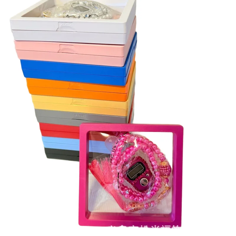 Conjunto de contas de oração muçulmanas coloridas com contador de dedo islâmico, contador de dedo portátil 99 contas de oração pulseira 2 peças conjunto de presente