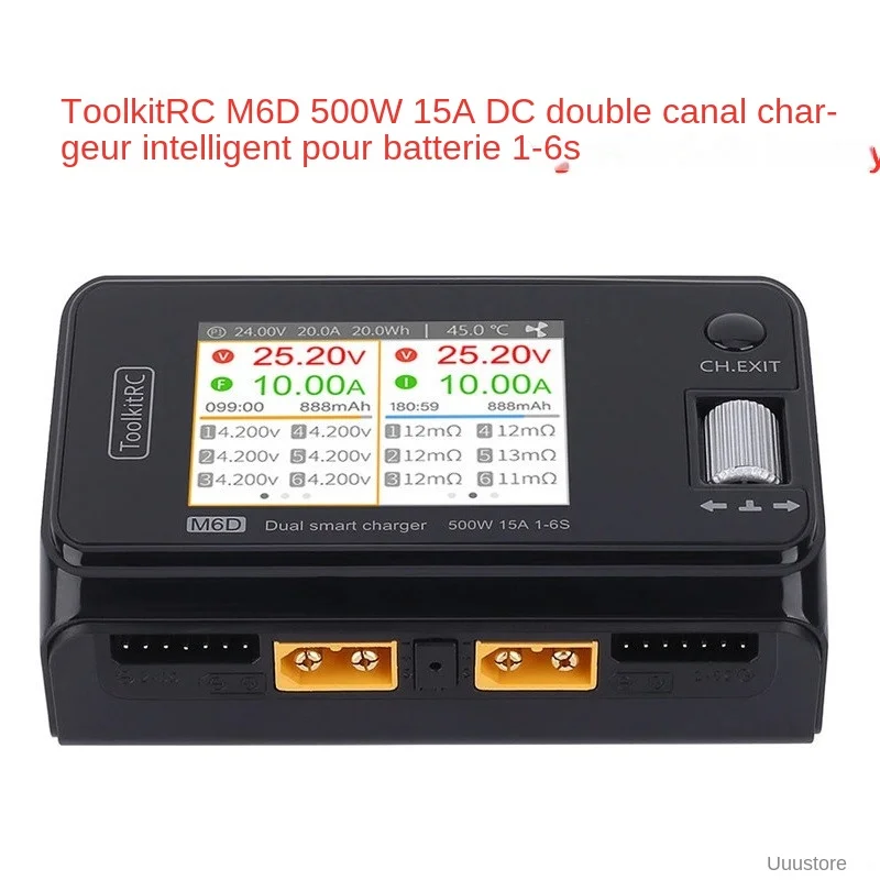 ToolkitRC – MINI chargeur intelligent M6D V3 500W 15A DC, double canal, pour batterie Lipo 1-6S, modèle FPV, pièce de rechange, remplacement M8