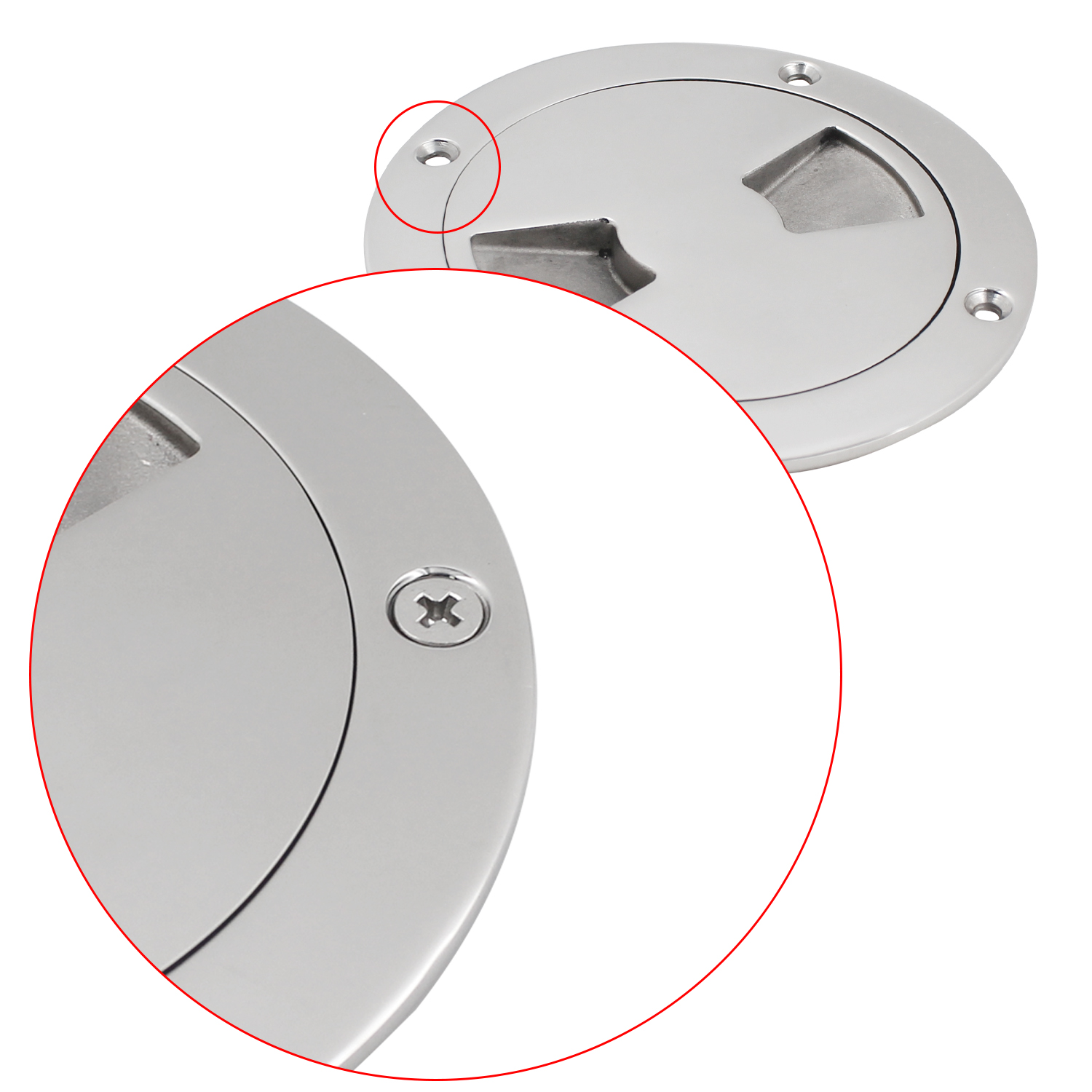 Placa de inspeção de deck de barco, 3/4/5/6 polegadas, aço inoxidável 316, tampa redonda de escotilha de acesso para iate marinho