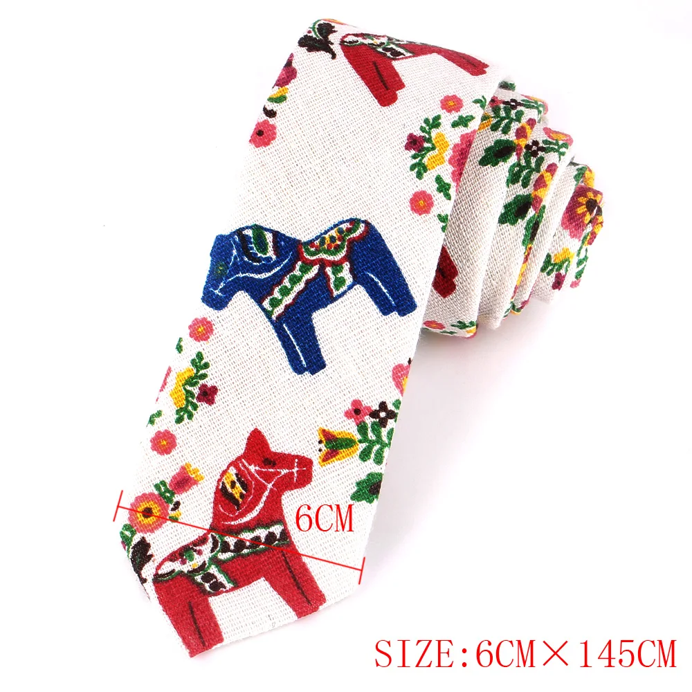 Mới Thiết Kế In Quan Hệ Giản Dị Hẹp Tie Ties for Men Hip-Hop Party Hoa Bông Skinny Tie Cravat