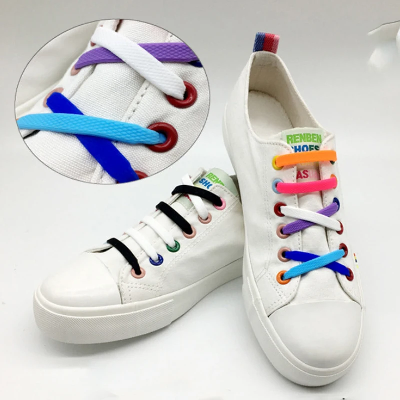 16 Uds. Cordones de silicona para perezosos, encaje rápido elástico para mujeres y hombres, sin corbata, zapatillas para niños y adultos, cordones, hebilla, accesorios para zapatos