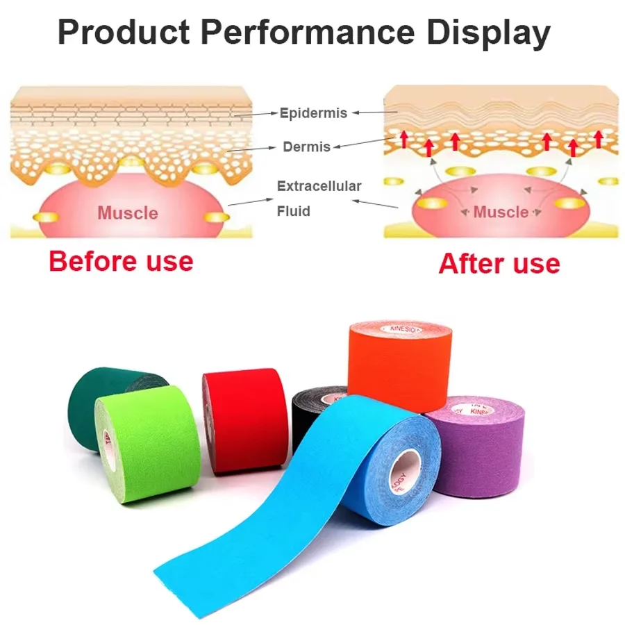 5CM * 5M nastro kinesiologico recupero atletico nastro elastico ginocchiera sollievo dal dolore muscolare ginocchiere supporto per fasciatura Fitness palestra