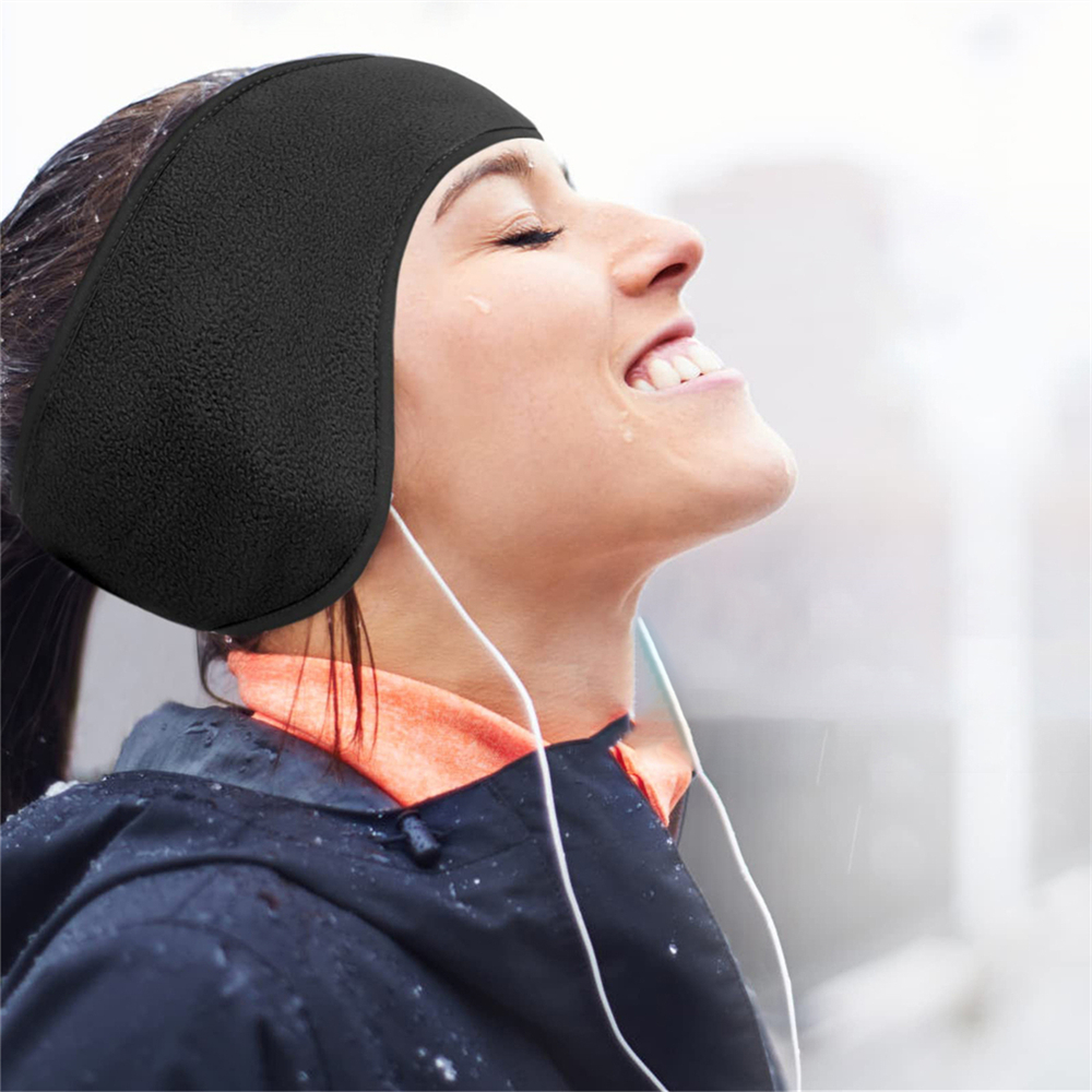 1pcs Winter Double Earmuffs For Men And Women With Warm Ski Forehead Protection Velcro Headband