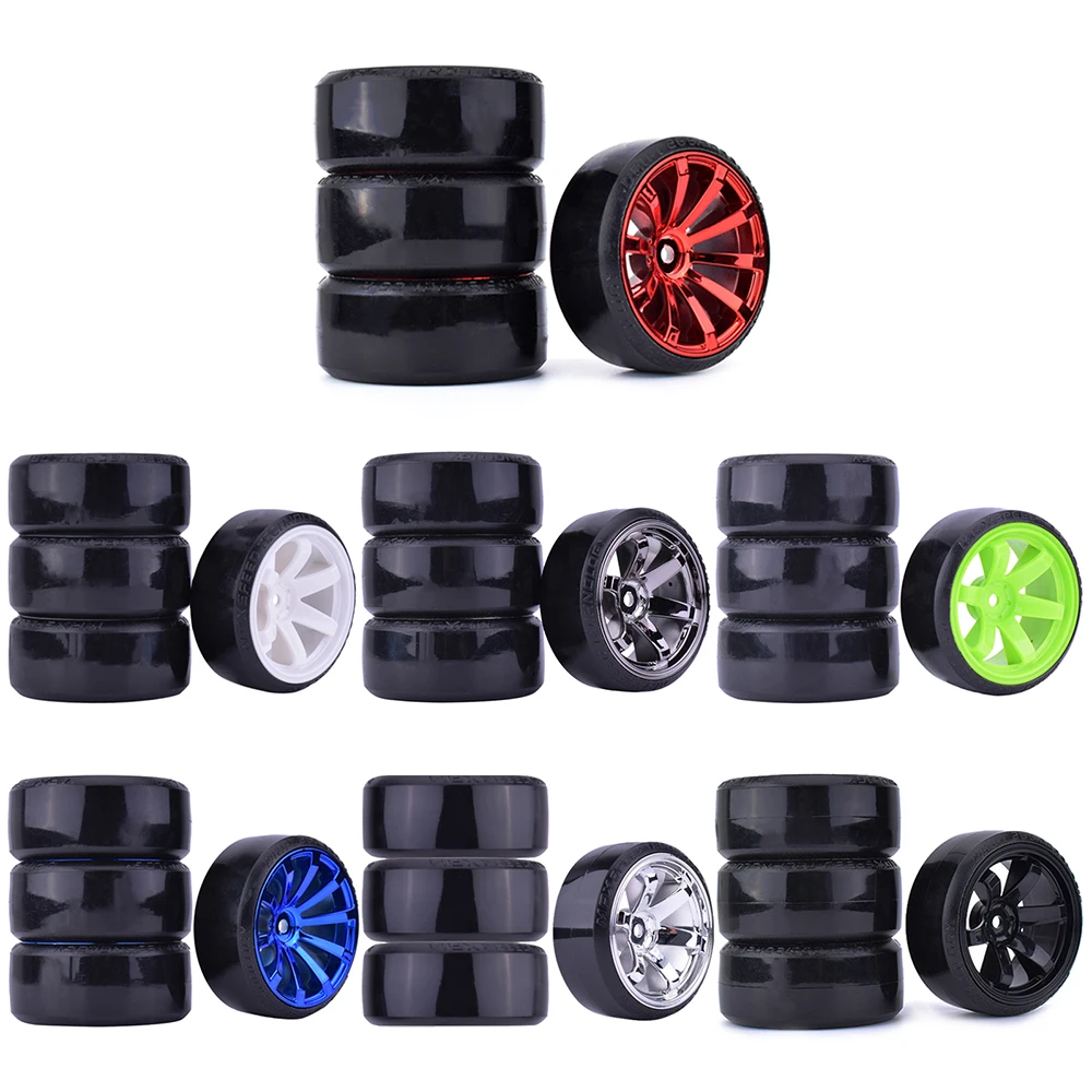 4PCS 1/10 RC Drift รถยนต์ล้อ Hub Hard รูปแบบยางสําหรับ 1:10 HSP Redcat Wltoys WPL Tamiya Traxxas RC Drift รถอุปกรณ์เสริมของเล่น