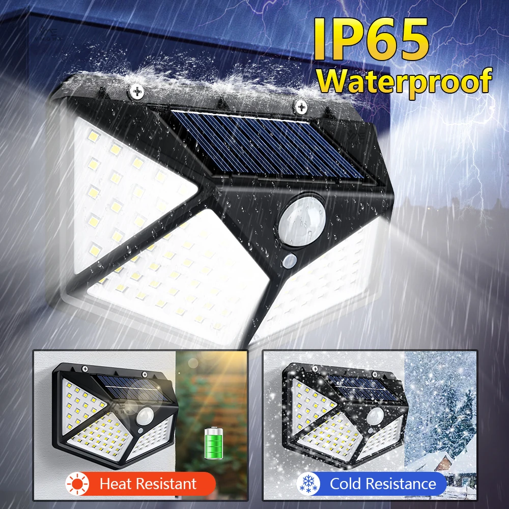 1/2/4/6PCS 모션 센서와 100LED 유도 태양 램프 장식 정원 베란다 마당 차고에 대 한 야외 방수 벽 조명
