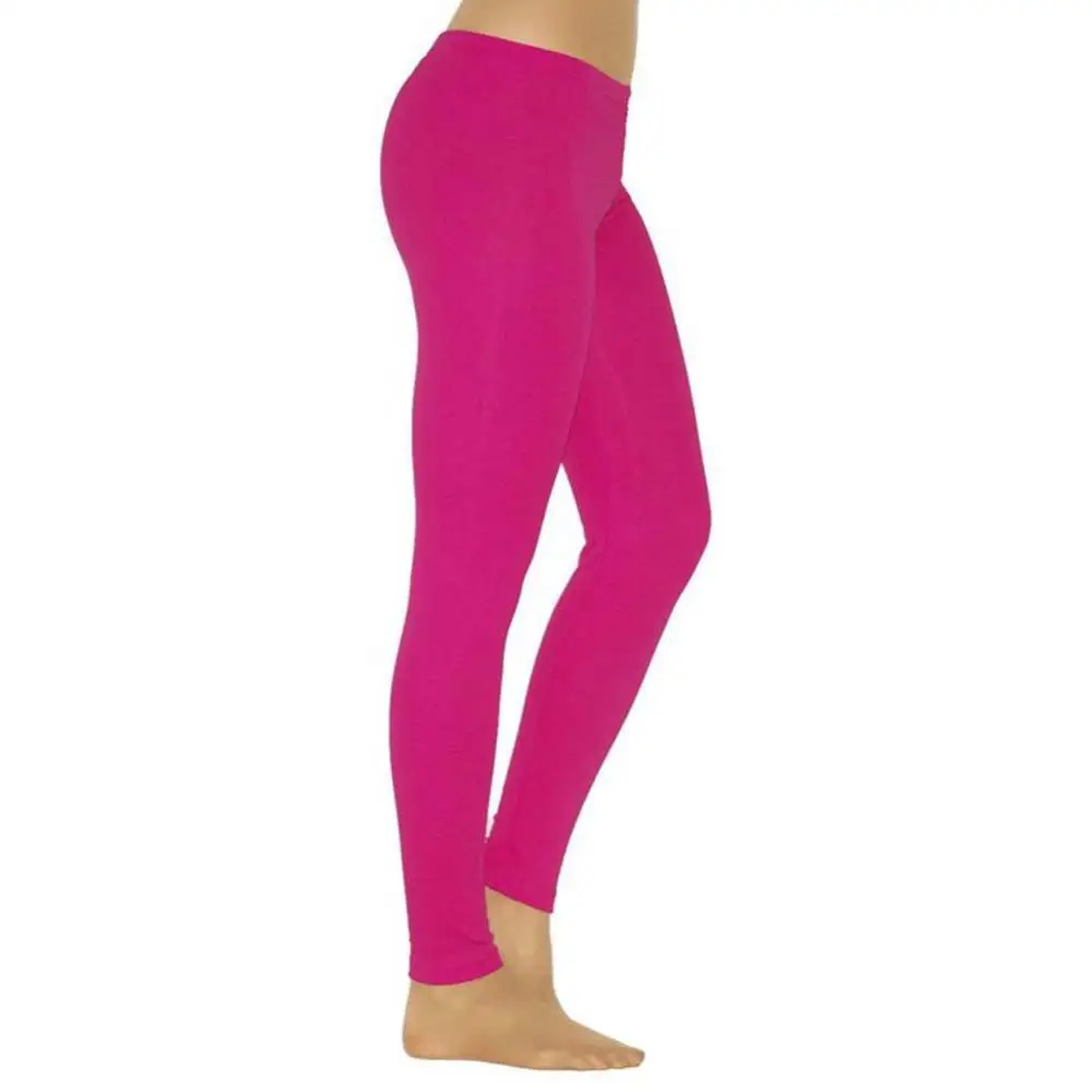 Leggings deportivos para mujer, mallas ajustadas de cintura alta elásticas de Color sólido, pantalones lápiz