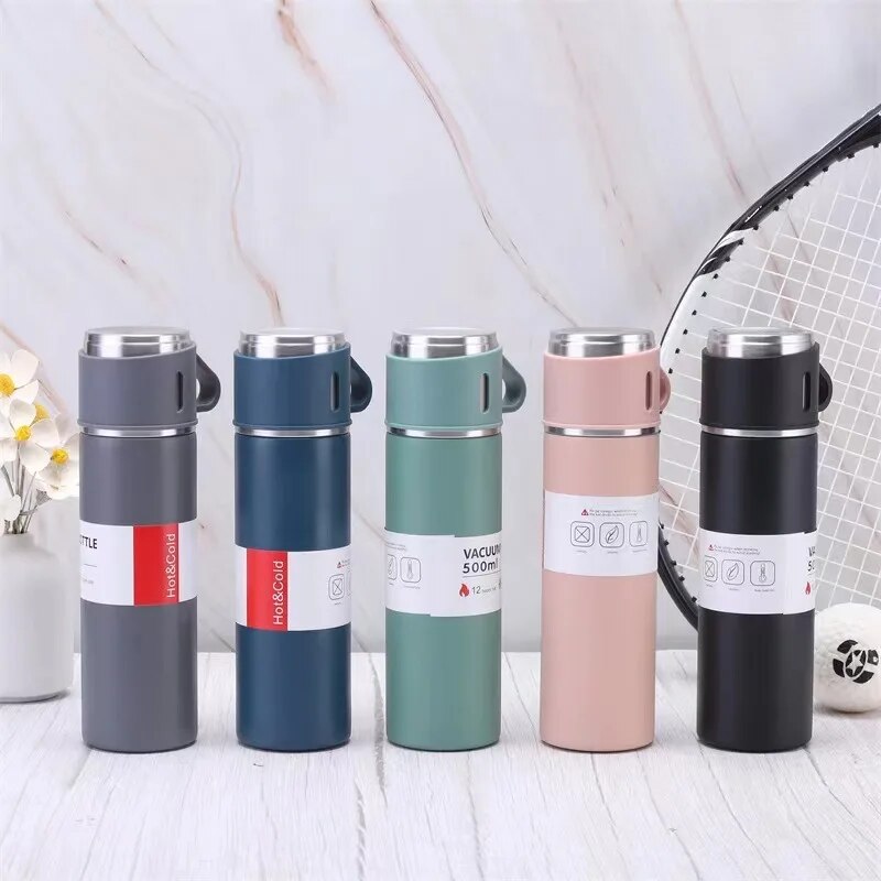 Grande Capacidade portátil de aço inoxidável isolado a vácuo copo bebendo, equipado com uma tampa, estilo moderno minimalista