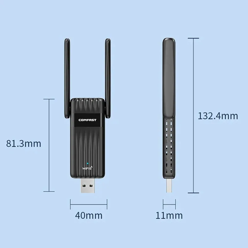 Адаптер Comfast AX900 WiFi6 BT5.3 2,4G и 5 ГГц 900 Мбит/с Wi-Fi адаптер Free-Drive USB WiFi Bluetooth Adaptador WiFi 6 USB Win 10/11