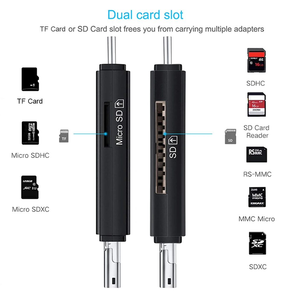 Устройство чтения карт памяти SD TF 3 в 1 USB Type C Micro USB to SD TF Card Reader SD TF Устройство чтения карт памяти OTG Адаптер для чтения карт памяти