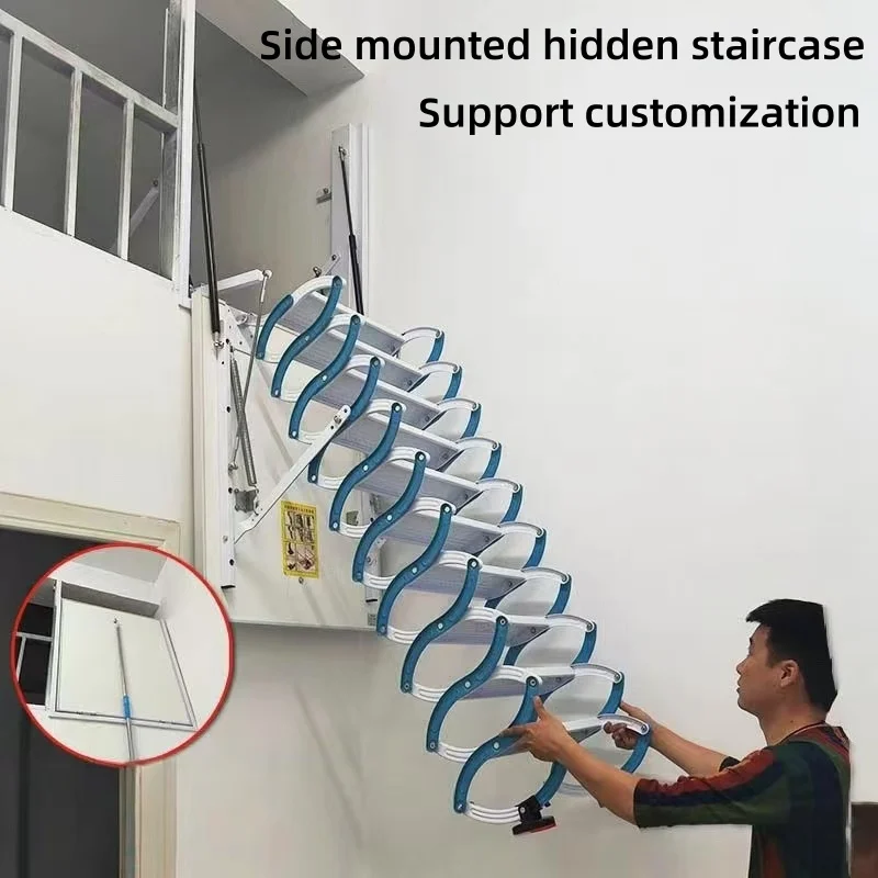 Home Retractable Staircase Side Mounted Telescopic Stairs Telescopic Staircase Side Mounted Hidden Attic Interior